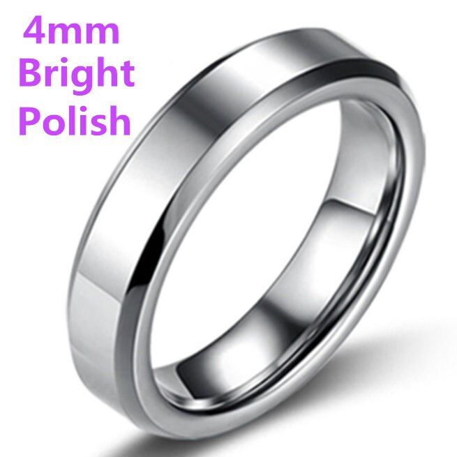 4mm 6mm 8mm Bright and Dull Polish Silver Color Titanium Ring For Men and Women Couple Ring