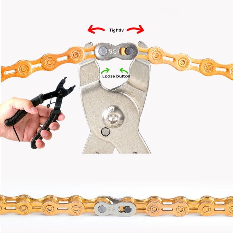 Bike Chain Pliers 2 in 1 Quick Open Close Bicycle Chain Link Tool for 7 8 9 10 11 Speed Bike Links Remover