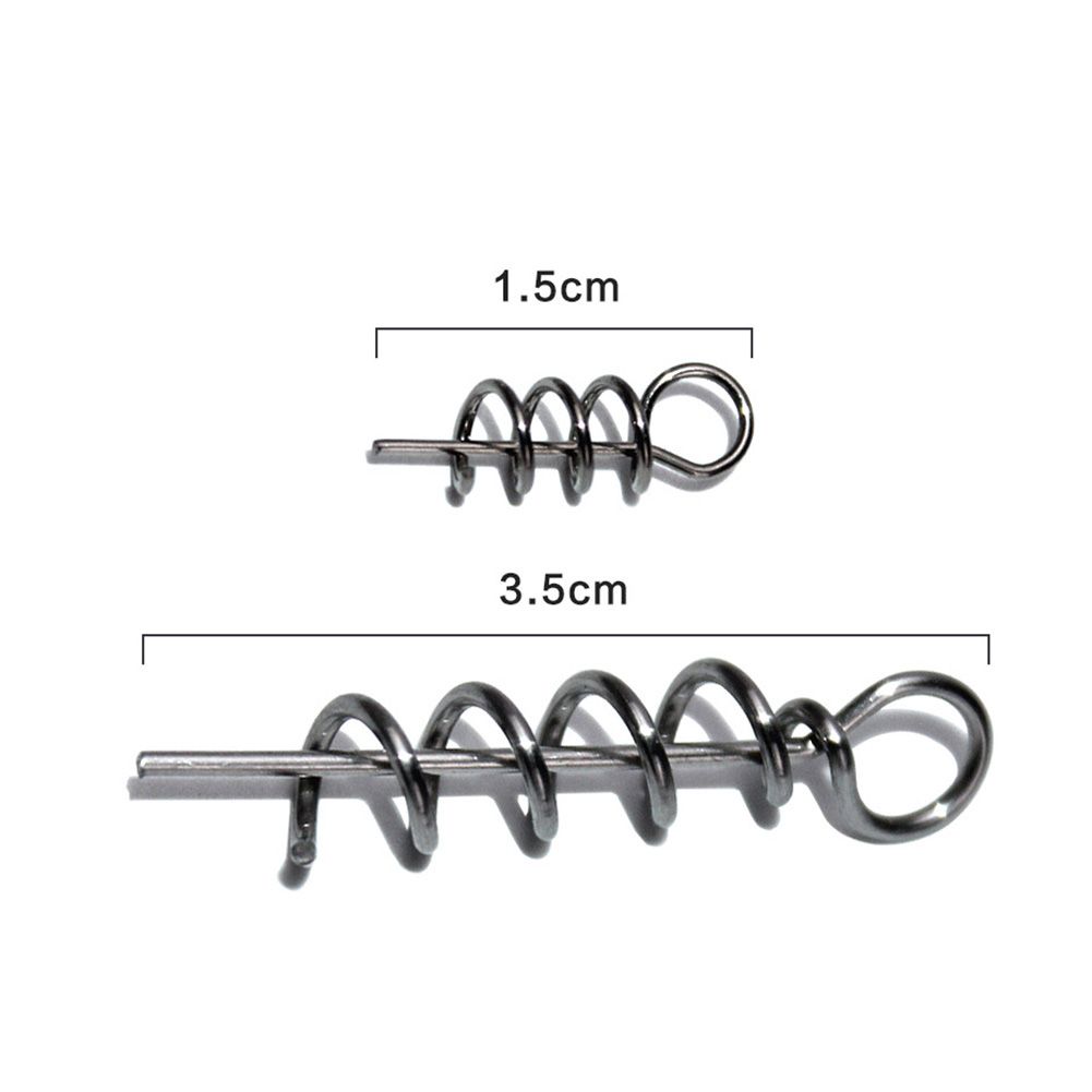 Yfashion 50pcs/Box Fishing Hook Soft Bait Spring Centering Pins Fixed  Needle wist Crank Lock For Soft Lure