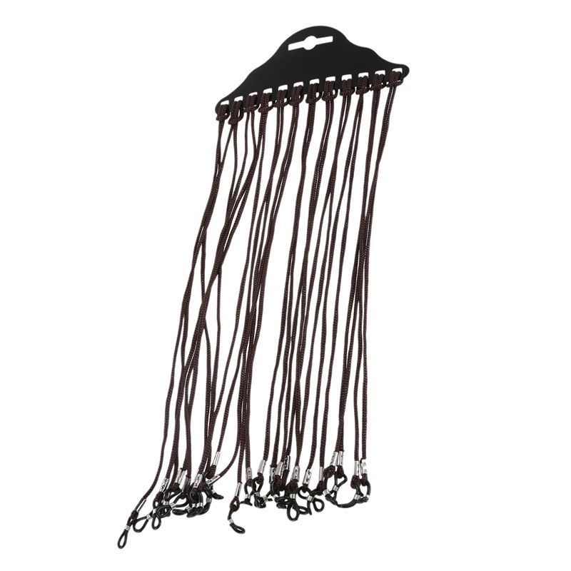 12PCS Brown Nylon Neck Cord Reading Glasses Retainer String 60cm Long