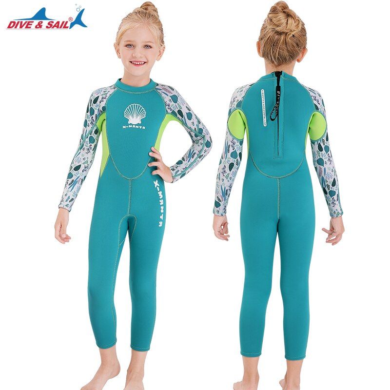 Kids Wetsuit 2.5mm Neoprene Thermal Swimsuit Youth Boy's Girl's One Piece Wet Suits for Scuba Diving Full Swimsuit