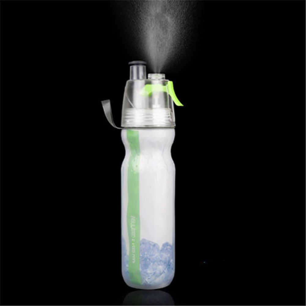 Cycling Spray Water Bottle For Outdoor Sports PE Double Keep Cool Water Bottle