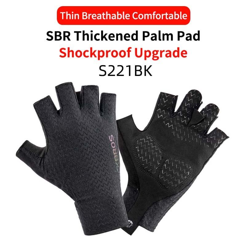 ROCKBROS Cycling Bike Gloves Half Finger Shockproof Breathable MTB Mountain Bicycle Sports Gloves Men Women Cycling Equipment