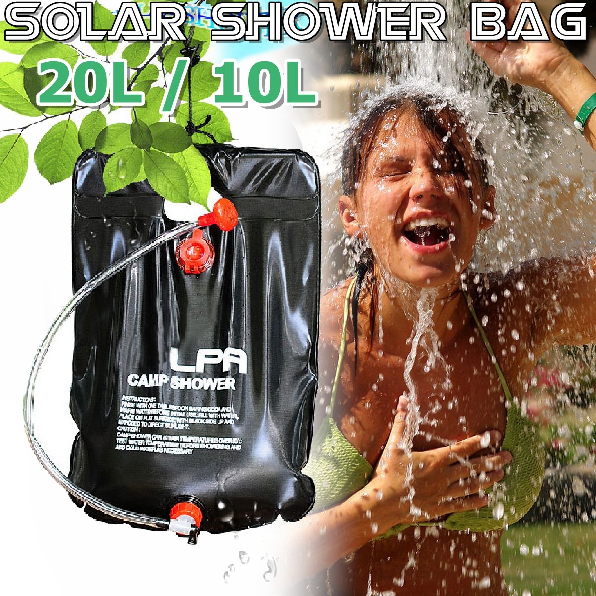 Outdoor Camping 10L / 20L Sports Solar Bath bag Outdoor Hot Water bag Portable Water bag Bath Water bag - 10L