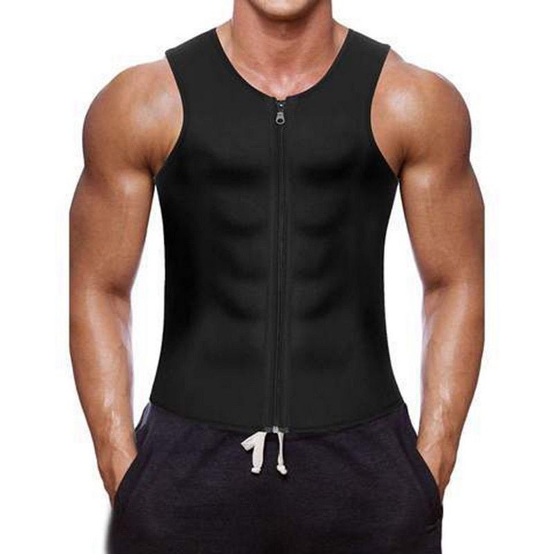 Men Sauna Vest Workout Body Shape Abdomen Reducing Shapewear Sweat Girdle Waist Trainer Belt Corset Tank Top Fat Burning