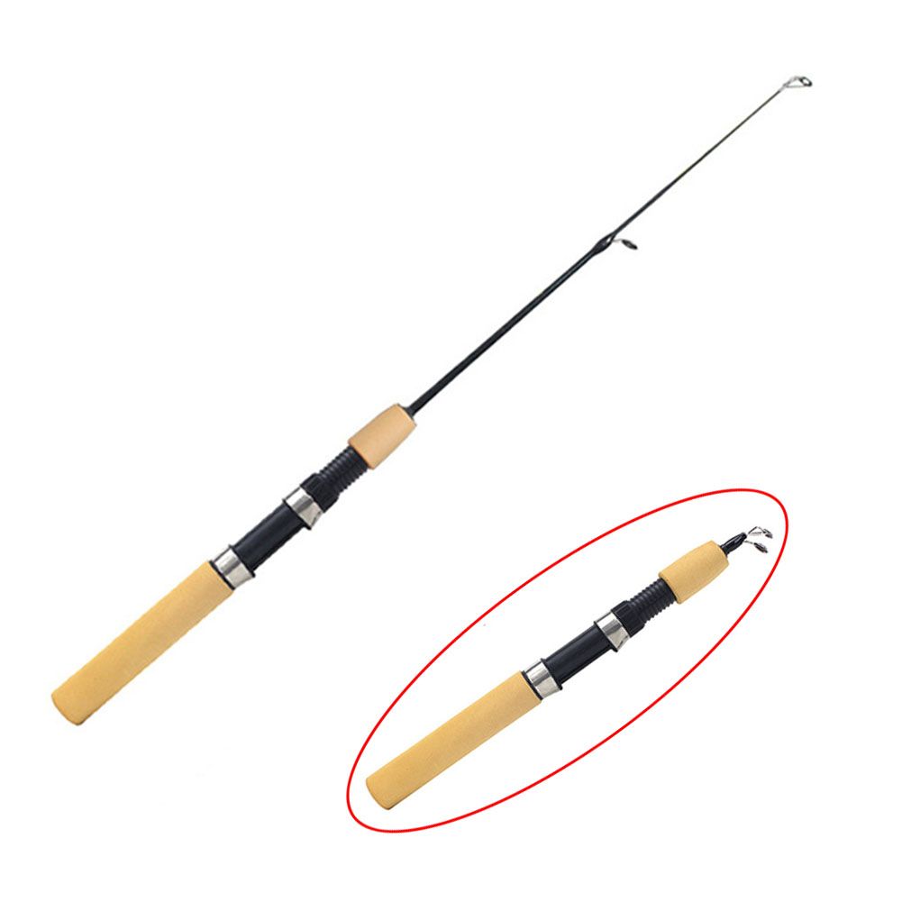 Yfashion 60/80/100 CM elescopic Ice Fishing Rod Portable River Shrimp Carp Fishing Pole Winter Fishing Rod