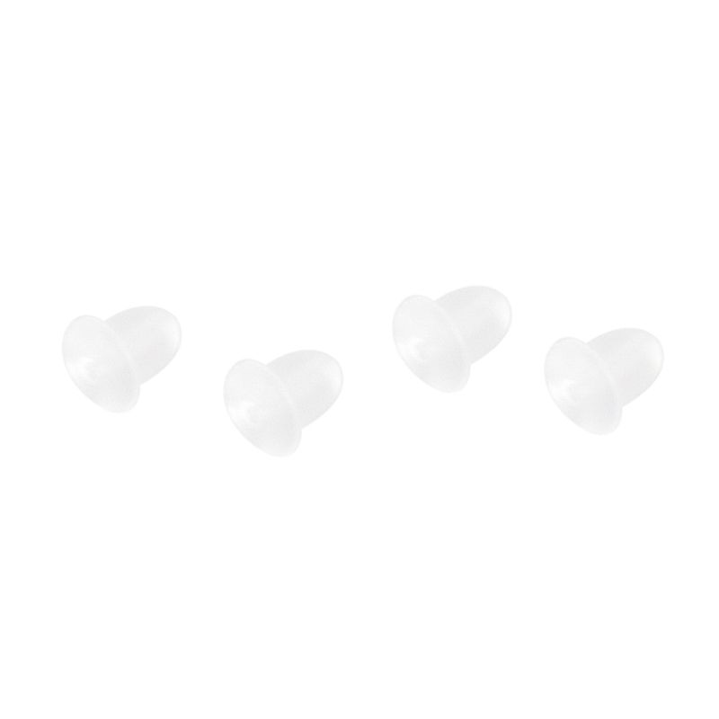 100pcs Translucent Rubber Earring Stopper Backs White 4mmx6mm