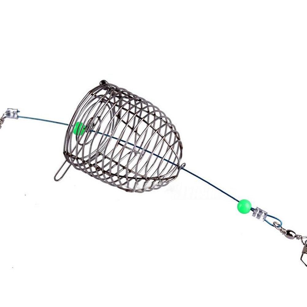 Yfashion Stainless Steel Bait Cage Device Nest Fishing Lure Metal Nest Lure Cage Small Bait hrower Carrier Accessory