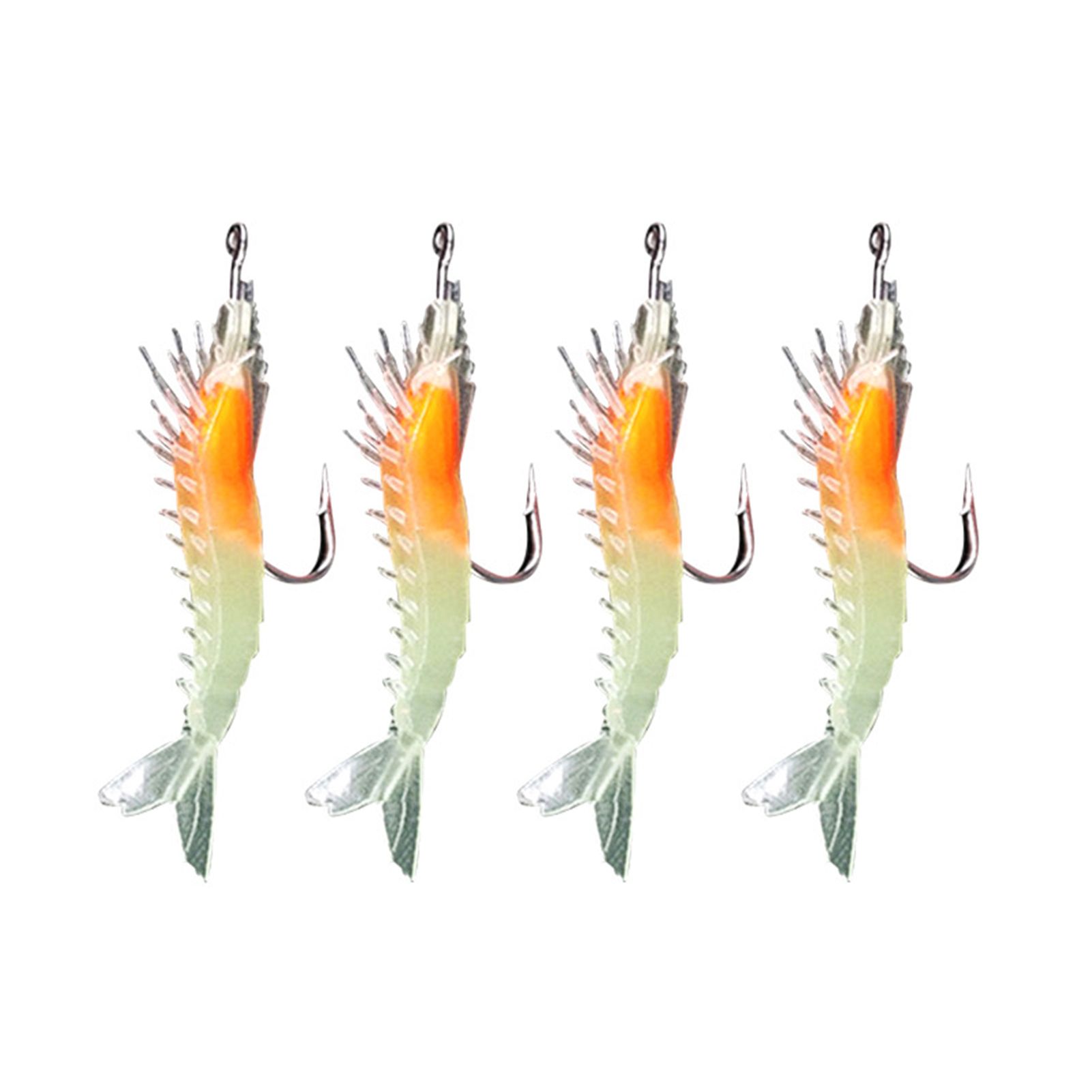 Fake Shrimp Bait Artificial Luminous Hooked Fishing Shrimp Lure