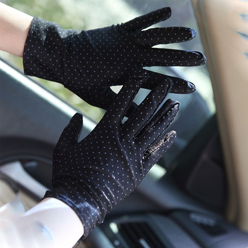 Fashion Thin Summer Elastic Anti-UV Spring Dots Gloves Driving Gloves Women Gloves Sunscreen