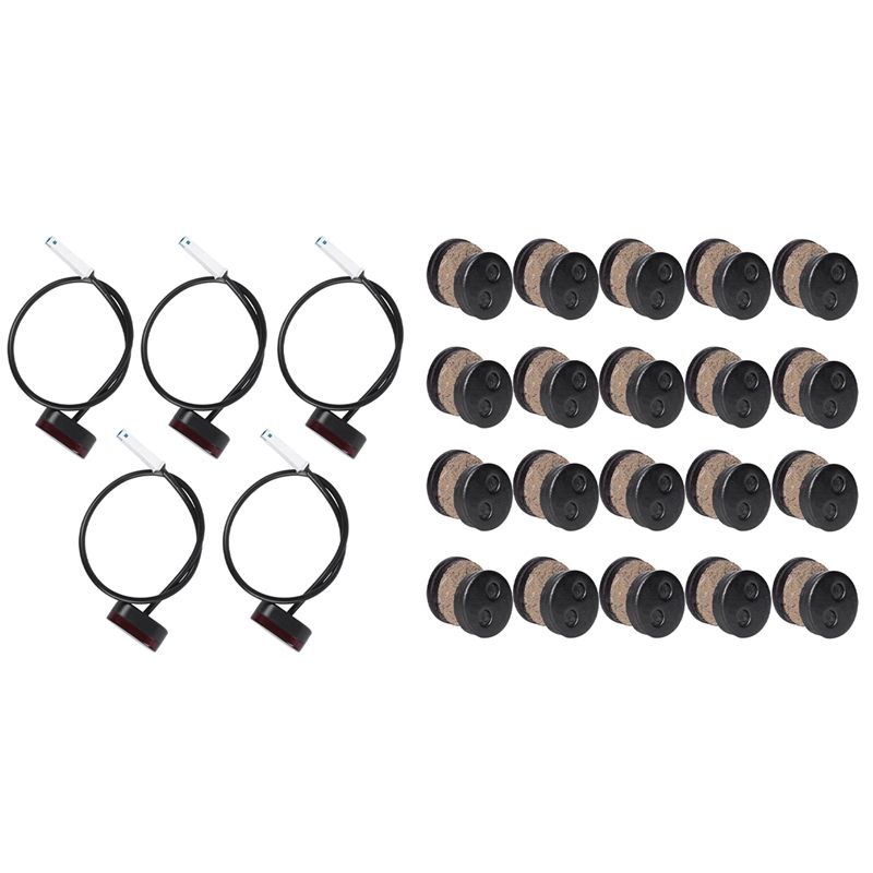 40Pcs MTB Disc Brake Pads Kit for Xiaomi Mijia M365 & 5Pcs Rear Tail Lamp Stoplight Brake Lights with Line