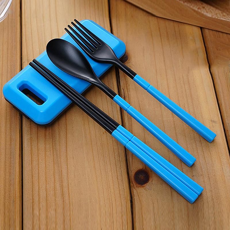 Outdoor Picnic Camping Tableware Set Gift Cutlery Folding Chopsticks Spoon Fork