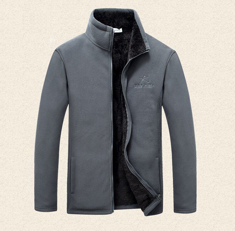 TRVLWEGO Men Outdoor Fleece Hiking Jacket Spring Autumn Windproof Thick Warm Jacket Mountaineering Camping Coat plsize
