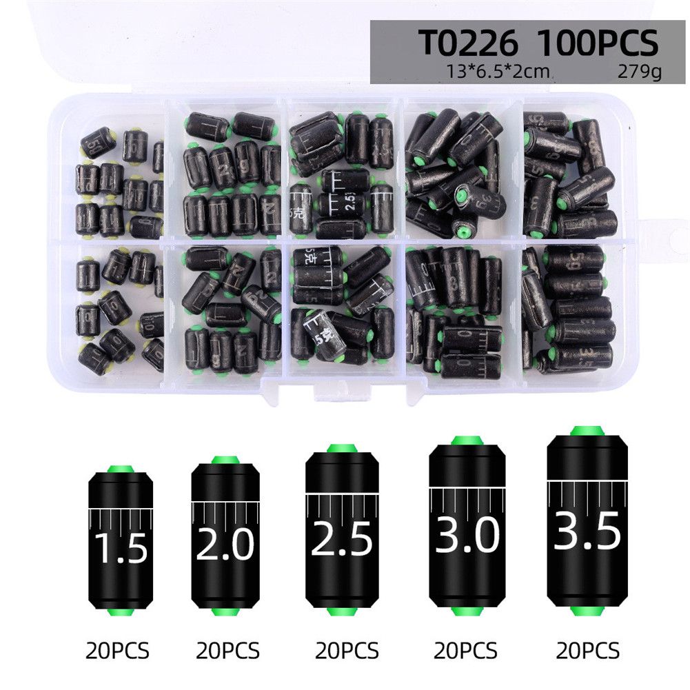 100/150 Pcs/set Fishing Sinker Weights Adjustable Double Core Lead Weight with Scale