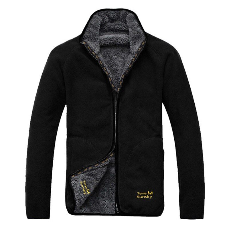 Outdoor Polar fleece Jacket men winter thick thermal Hiking Jacket double-sided wear Coral velvet coat camping Outwear