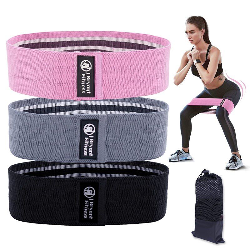 Booty Builder Hip Resistance Bands Set Fabric Non Slip for Fitness Yoga Pilates Legs and Butt Glute Workout Stretching Training