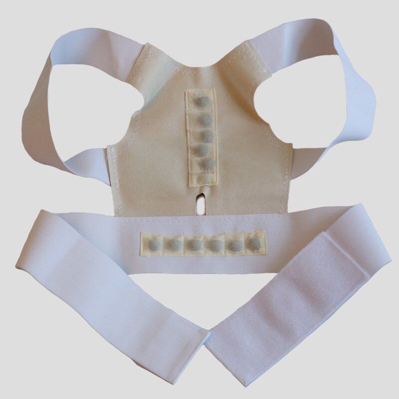 Unisex Back Support Corset Prevent Deformation Of Spinal Column Posture Corrector Sports Belt Magnetic Therapy Black White