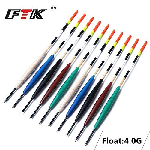 FTK Barguzinsky Fir Light10Pcs/Lot Fishing Float Length23-25.5cmFloat 2g-4gMix Color For Carp Fishing