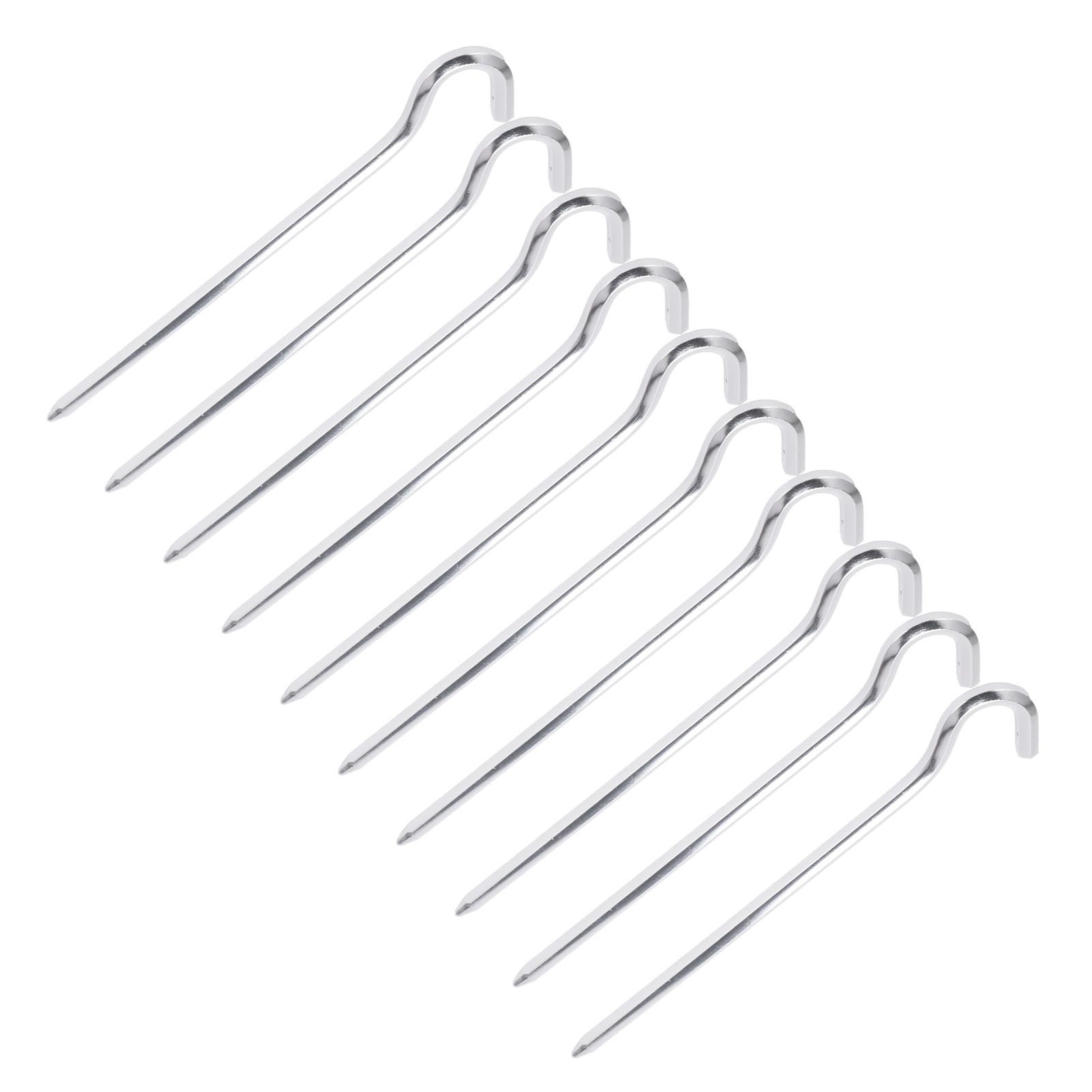 10pcs Tent Pegs Heavy‑Duty Alloy Stakes With Hook For Camping HikingB