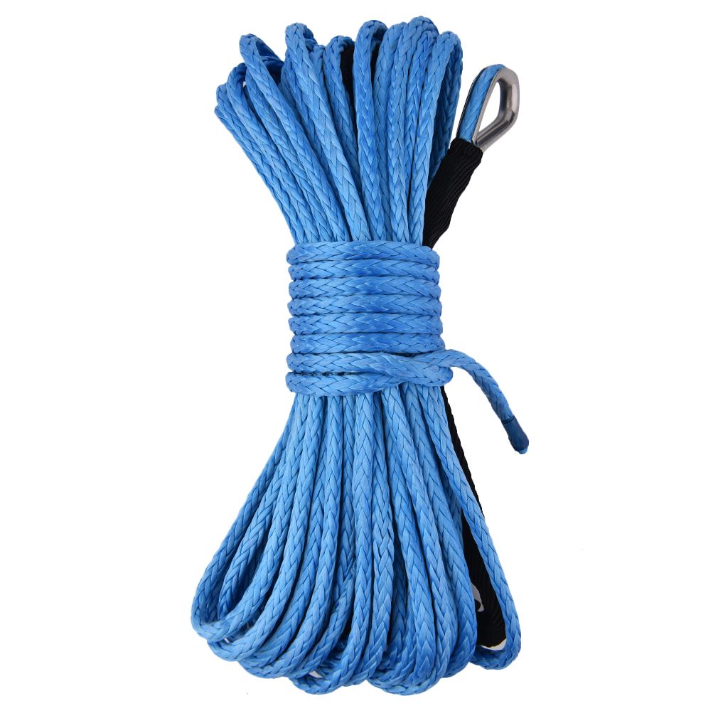 5Mm×15.5M Pulling Hauling Rope 12 Strand Braid Winch Line Lightweight Rope Blue