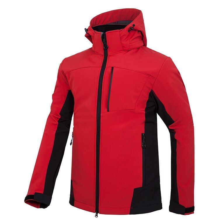 Custom Logo Spring Autumn Men Softshell Hiking Jackets Outdoor Camping Climbing Hooded Coat Waterproof Fleece Hoodies