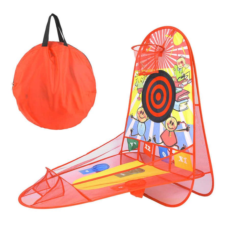 Folding Kid Pitching Toy with Sticky Ball Children Durable 39.4*29.5*41.3in for Basketball and Speedball Playing Game Equipment
