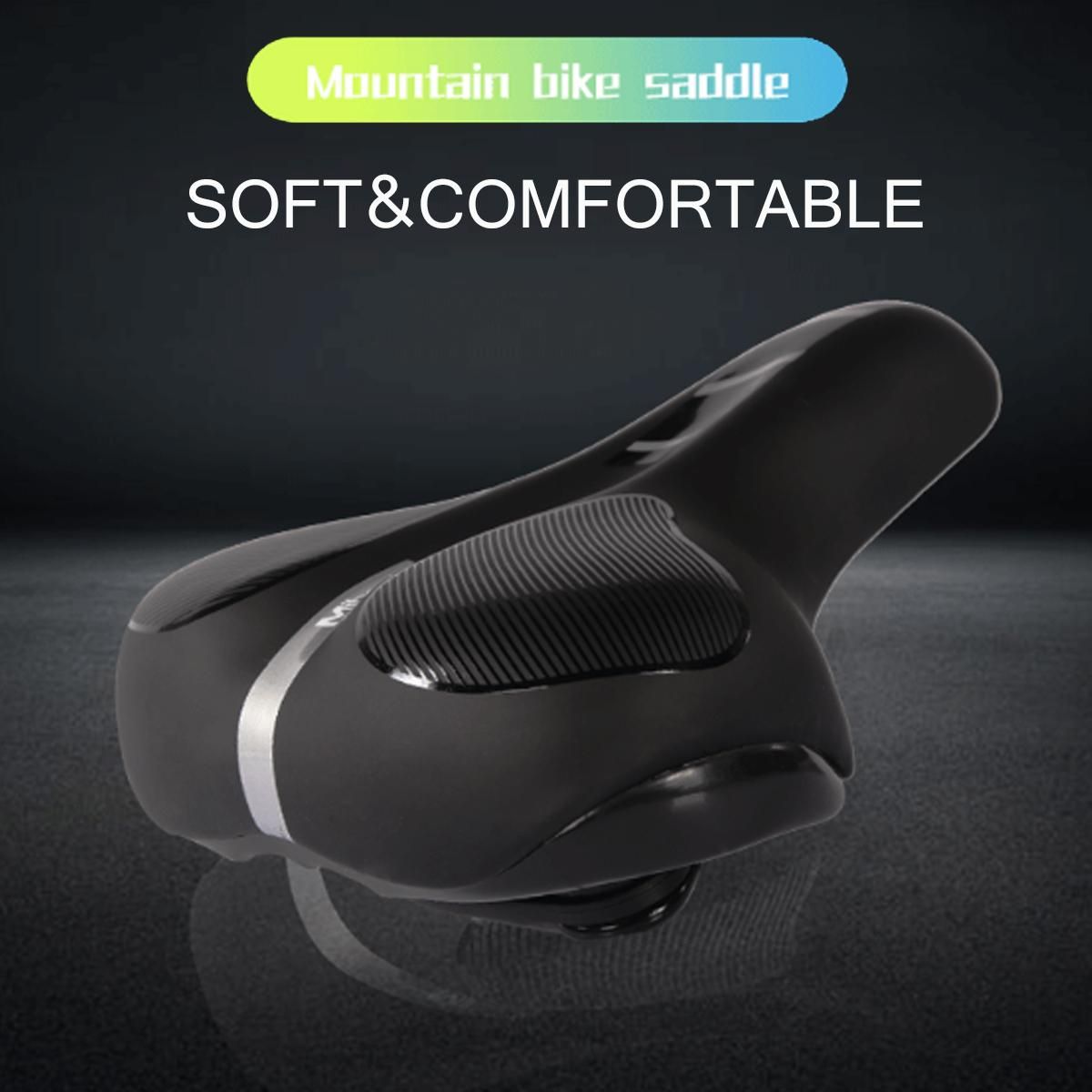 Bicycle Cycle Soft Seat Bike Wide Bum Saddle Cycling Bicycle Gel Saddle Comfort - Grey