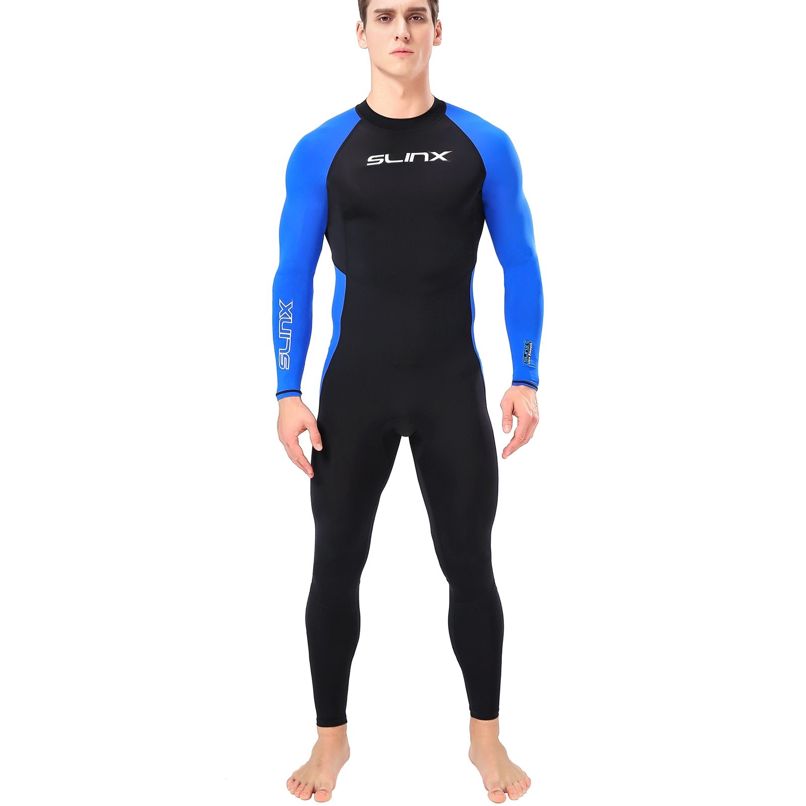 Men Full Body Wetsuit Long Sleeves Diving Suit Summer Swimming Scuba Snorkeling Surfing Swimsuit Equipment