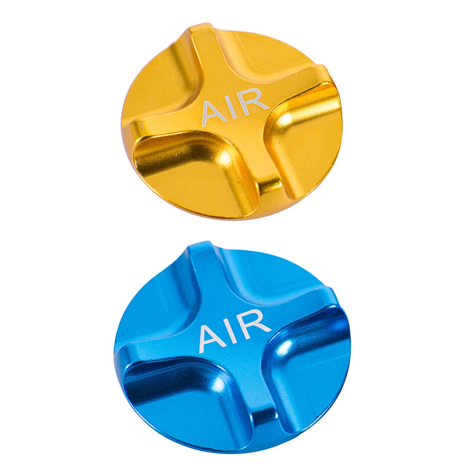 2Pcs Bike Air Gas Shcrader American Valve Caps Bike Suspension Bicycle Front Fork Parts for MTB Road Bike - Blue &