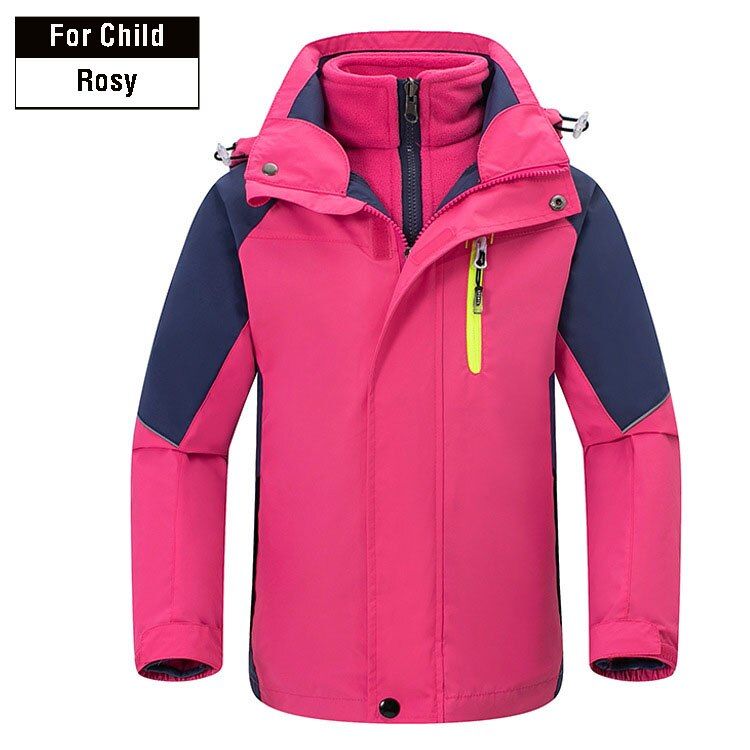 TRVLWEGO   Ski Suit Waterproof Jacket Snow Pants Thermal Boys Girls  3 In 1 Winter Outdoor Hooded Clothes Costume