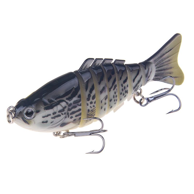 10cm Multi Sections Fishing Lure Artificial Hard Bait 3D Eyes Wobblers reble Hook