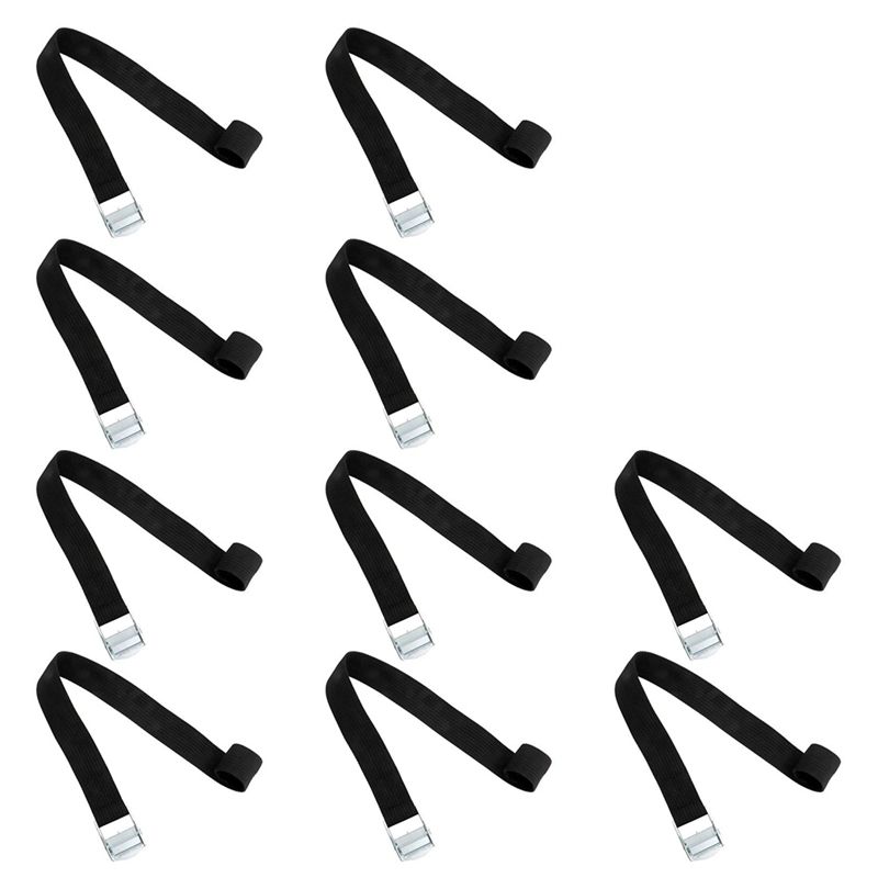 JAERBEE 10 Pcs Ratchet Straps Heavy-Duty Tie-Down Straps Press Buckle Straps Rack Straps for Bicycle Luggage Racks (About 65cm)