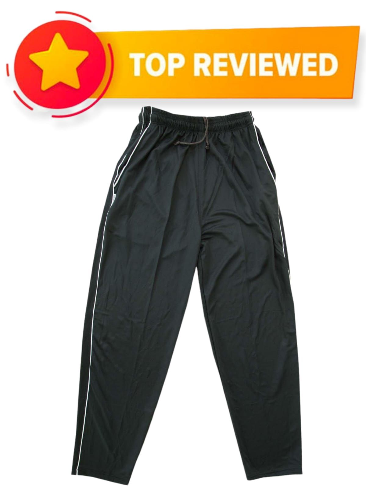 Black & White  Polyester Trousers for Men