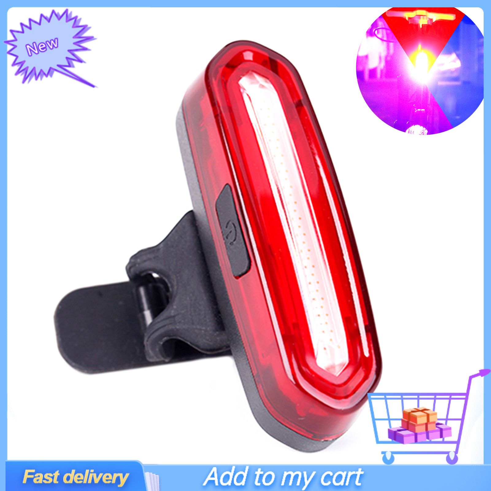 Wheel Up Taillight LED Safety Cycling PC USB Rechargeable Waterproof Riding Rear light for MTB