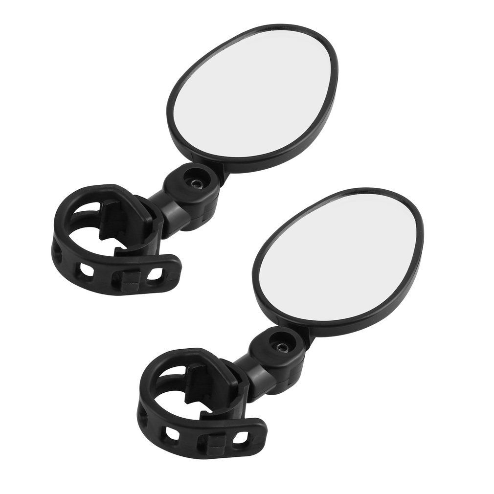 2Pcs Rotaty Mountain Road Bicycle Cycling Rear View Handlebar Glass Mirror Black