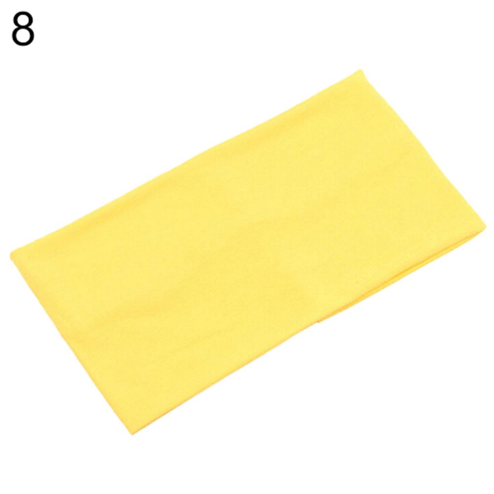 Women Candy Color Wide Yoga Headband Stretch Hairband Elastic Hair Bands Turban