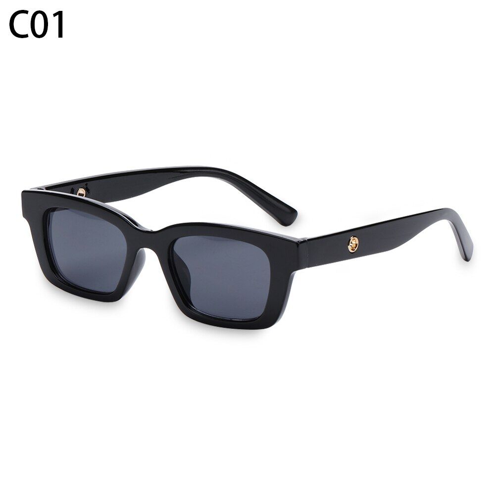 1PC Rectangle Vintage Sunglasses For Women Retro Driving Glasses 90s Fashion Narrow Square Frame UV400 Protection Eyeglasses