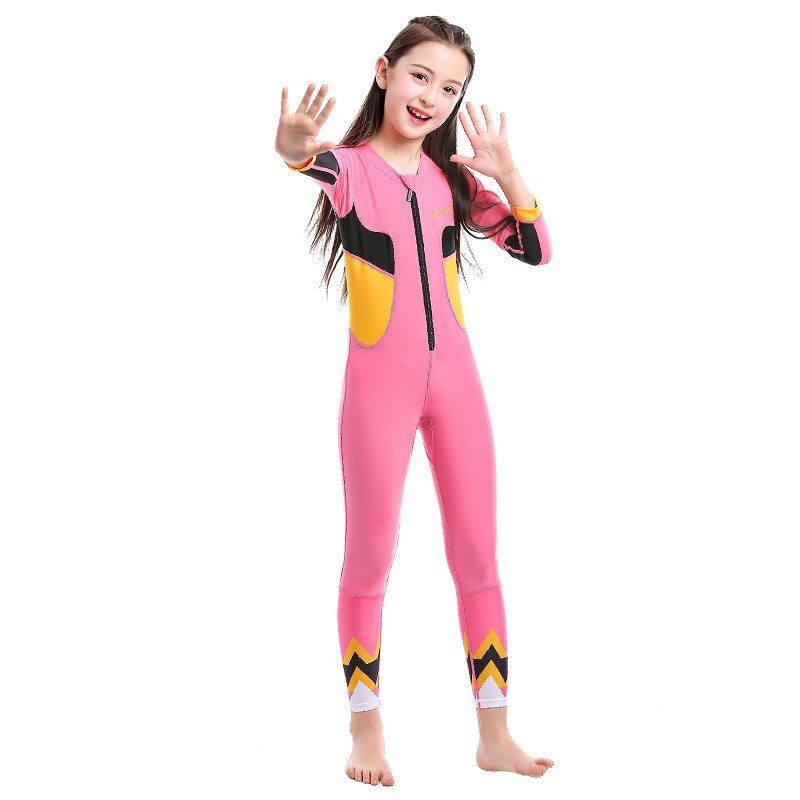 Kids Wetsuit UV Protection One-Piece Long Sleeve Swimwear Quick Drying Swimsuit For Diving Surfing Jellyfish Clothers RashGuard