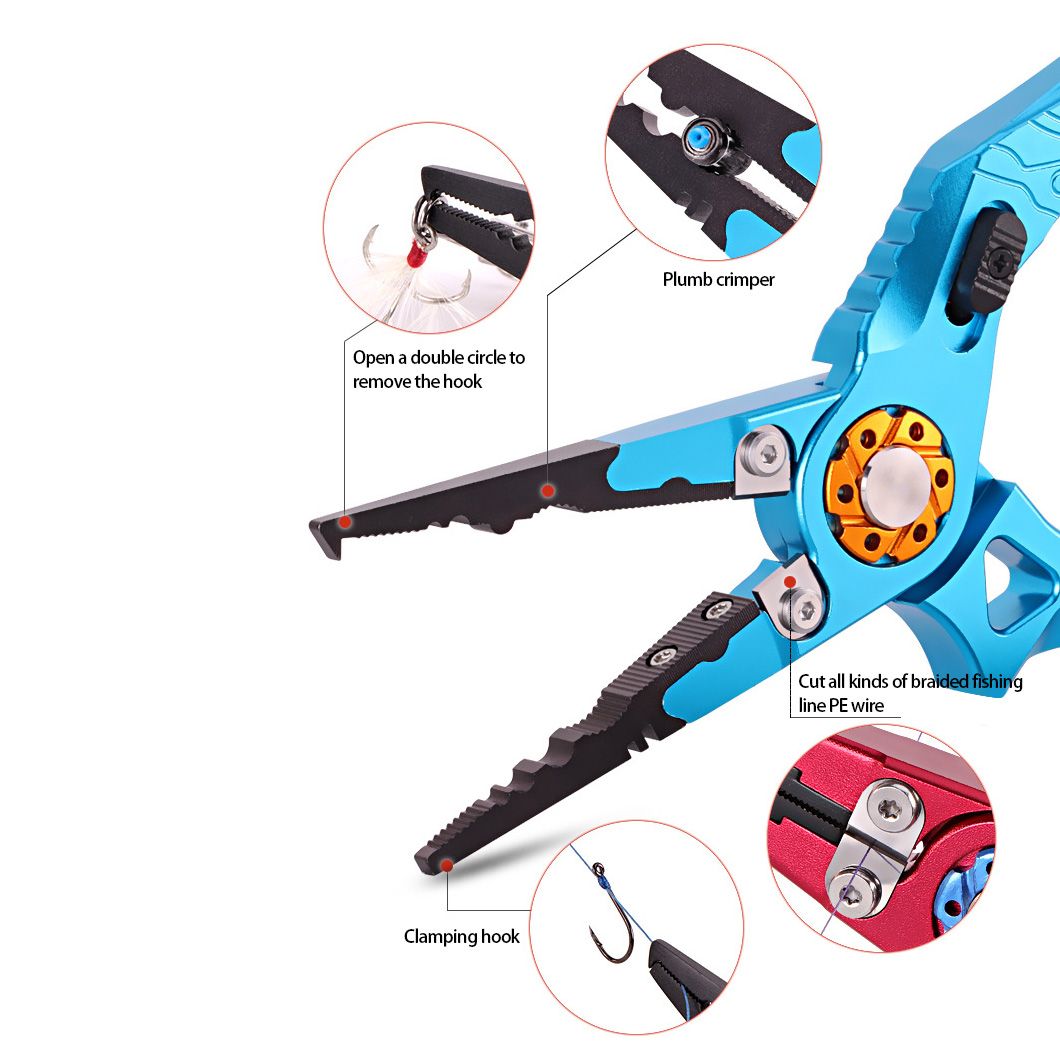 Fishing Pliers Saltwater Resistant Fishing Tools Multi Function Fishing Pliers Accessories Men Fishing Gifts Red