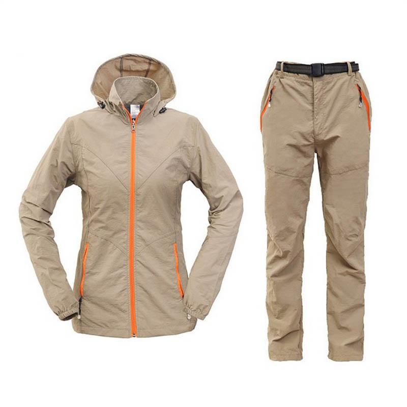 Summer Autumn Outdoor Srt Hiking Camping Fishing Sets Cycling Jacket Pants Women  Clothes Quick Dry Sun Protection Suit