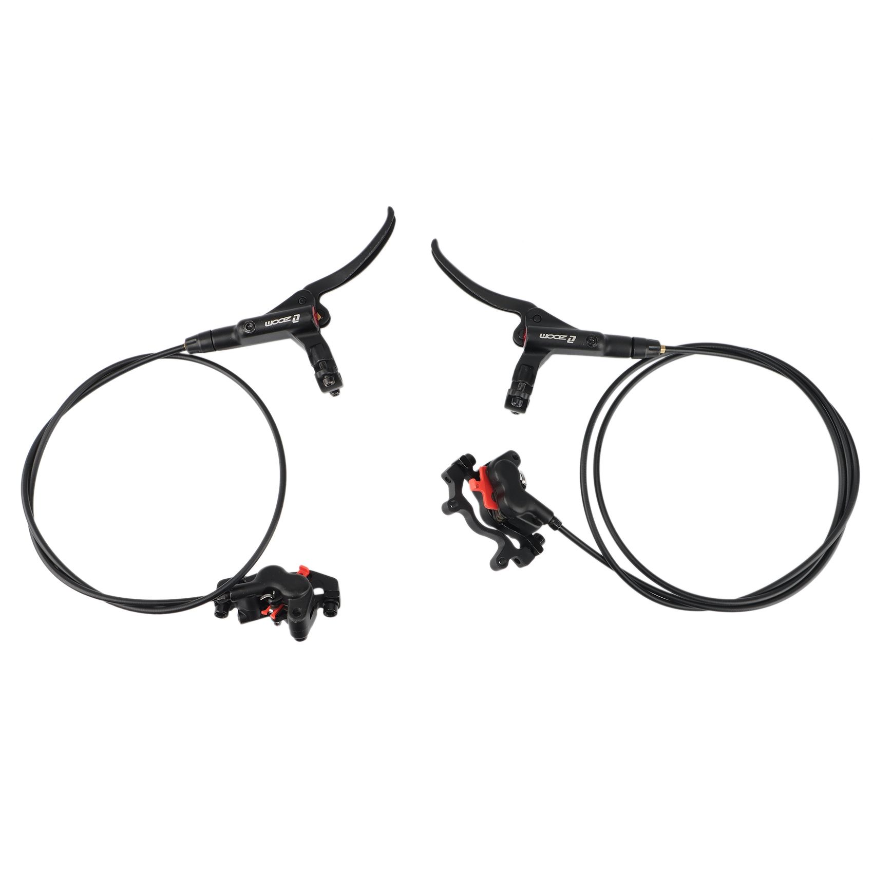 ZOOM Upgrade 4 Pistons MTB Bike Hydraulic Brakes Mountain Bicycle HB-876 Oil Pressure Disc Brakes,Black 900mm/1600mm