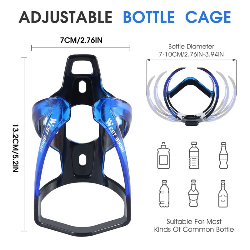 WEST BIKING Bike Water Bottle Holder PC Bottle Cages,Black