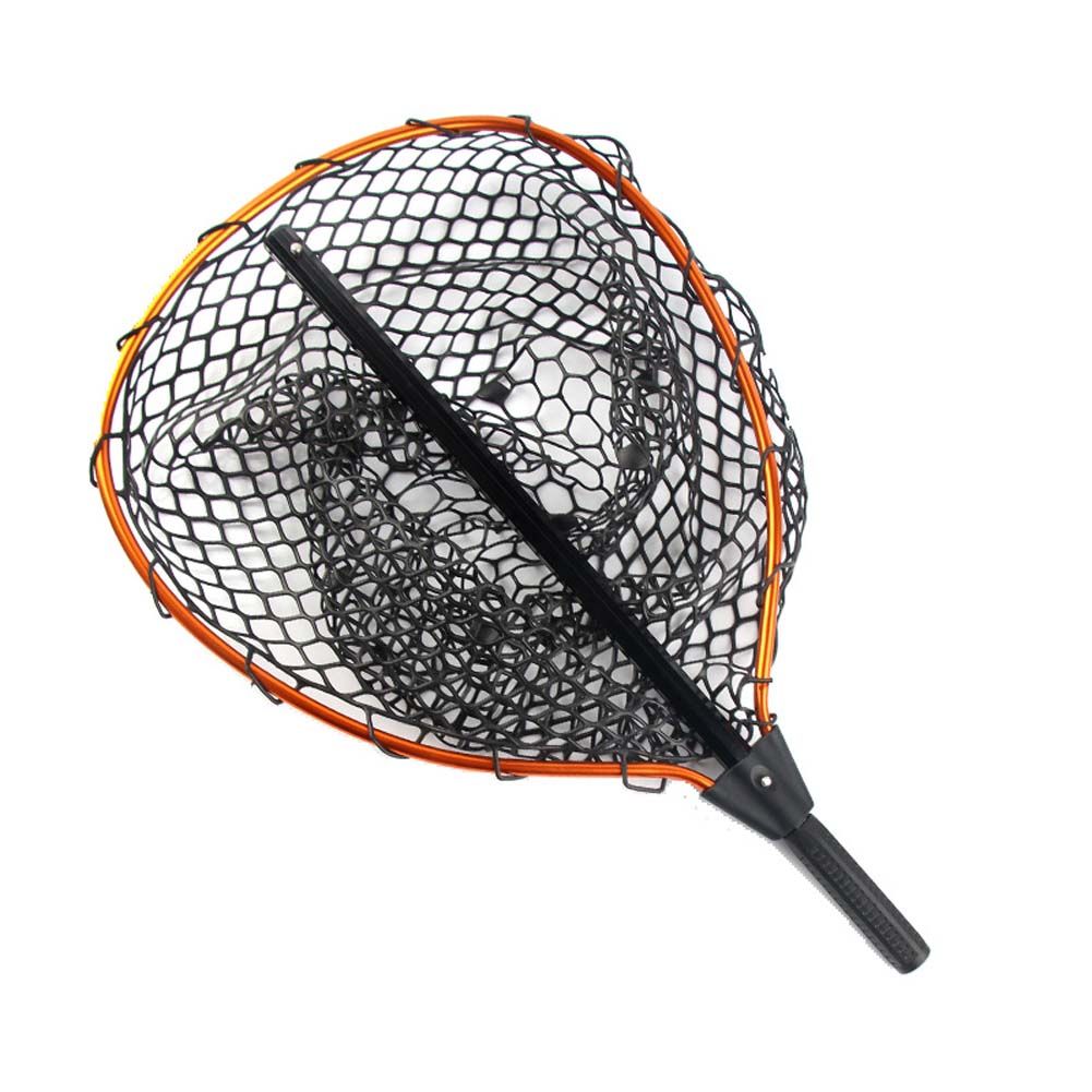 Outdoor elescopic Aluminum Alloy Dip Net Anti-hanging Rubber Scratch-resistant Fishing Landing Net