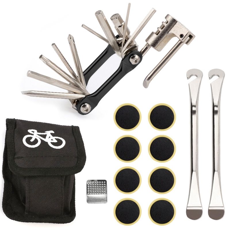 Bicycle Repair Tools Kit Bike Accessories Multi Tool Set with Pump Tire Patch Portable Mountain Road Bike Tire Auto Tool