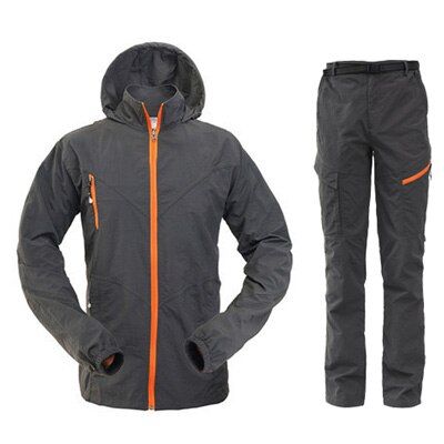 Outdoor Quick Dry Breathable Clothing Set Men Women Spring Summer 2 Pieces Set Sports Jackets Pants Hiking Camping Clothes RM050