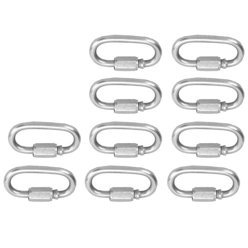 10pcs Quick Link Stainless Steel Chain Extend Screw Lock Carabiners