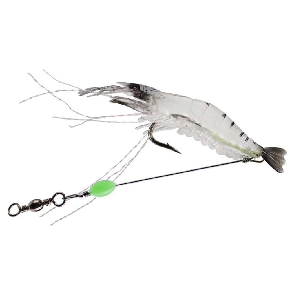 Yfashion Fishing Lure Artificial Shrimp Bait 9cm 6g Soft nous Hook Bead Lure