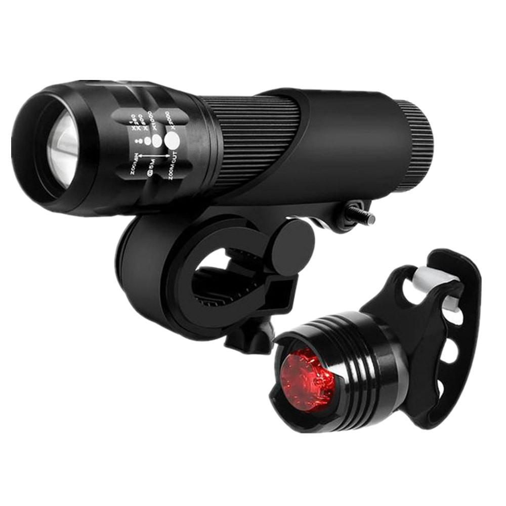 LED Bicycle Bright Bike Lamp Safe Riding Flashlight Lamp Set Of Mountaineers