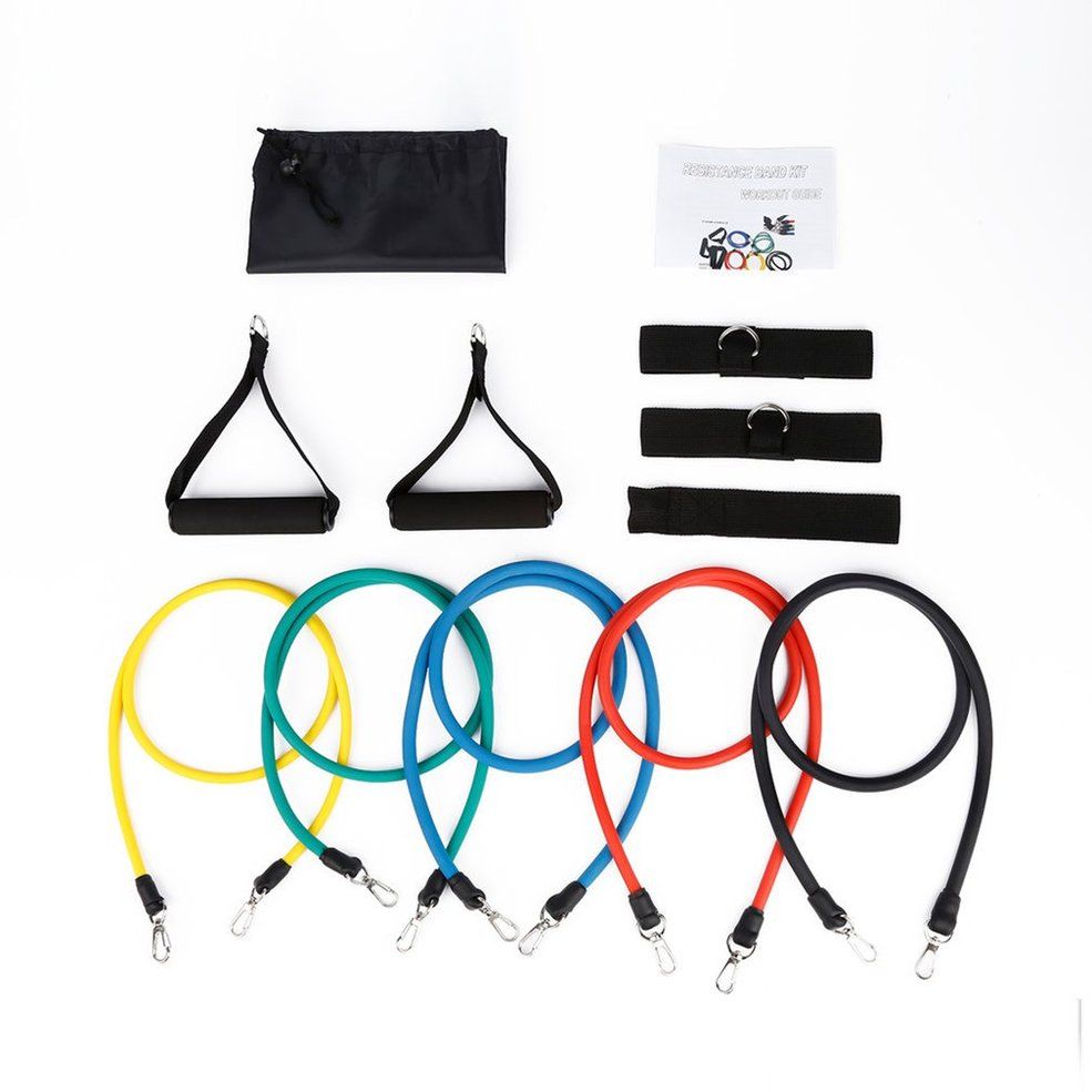 Latex Fitness Training Belt Exercise Stretch BaStraps Accessories Set