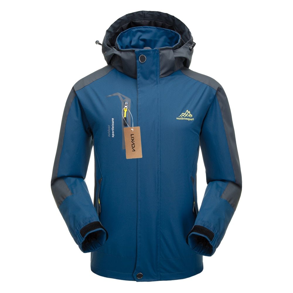 Waterproof Jacket Windproof Raincoat Sportswear Outdoor Hiking Traveling Cycling Sports Detachable Hooded Coat for Men